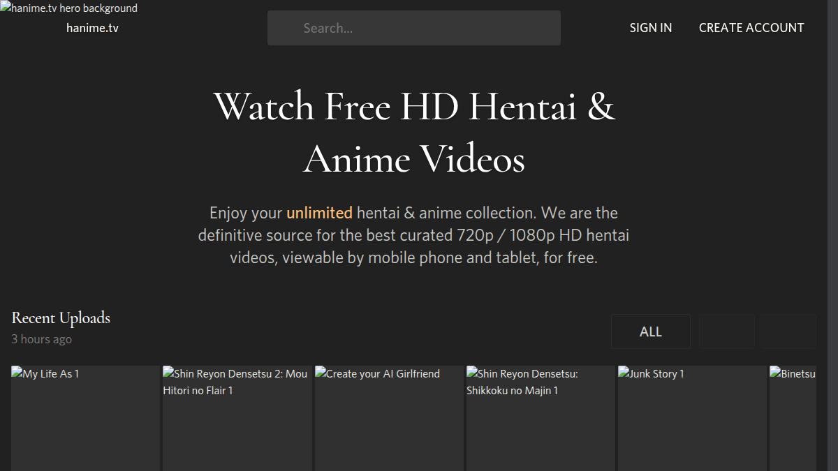 Hanime.tv · Förhandsvisning av